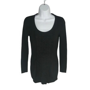 Suzy Shier Extra Long Black  Knit Sweater, S